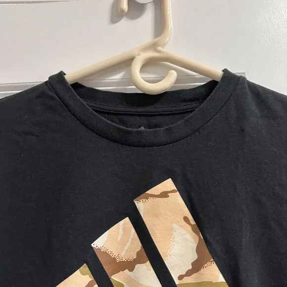 adidas Camouflage Logo Black Short Sleeve T-Shirt Men’s Size Small Military Army - Picture 5 of 15